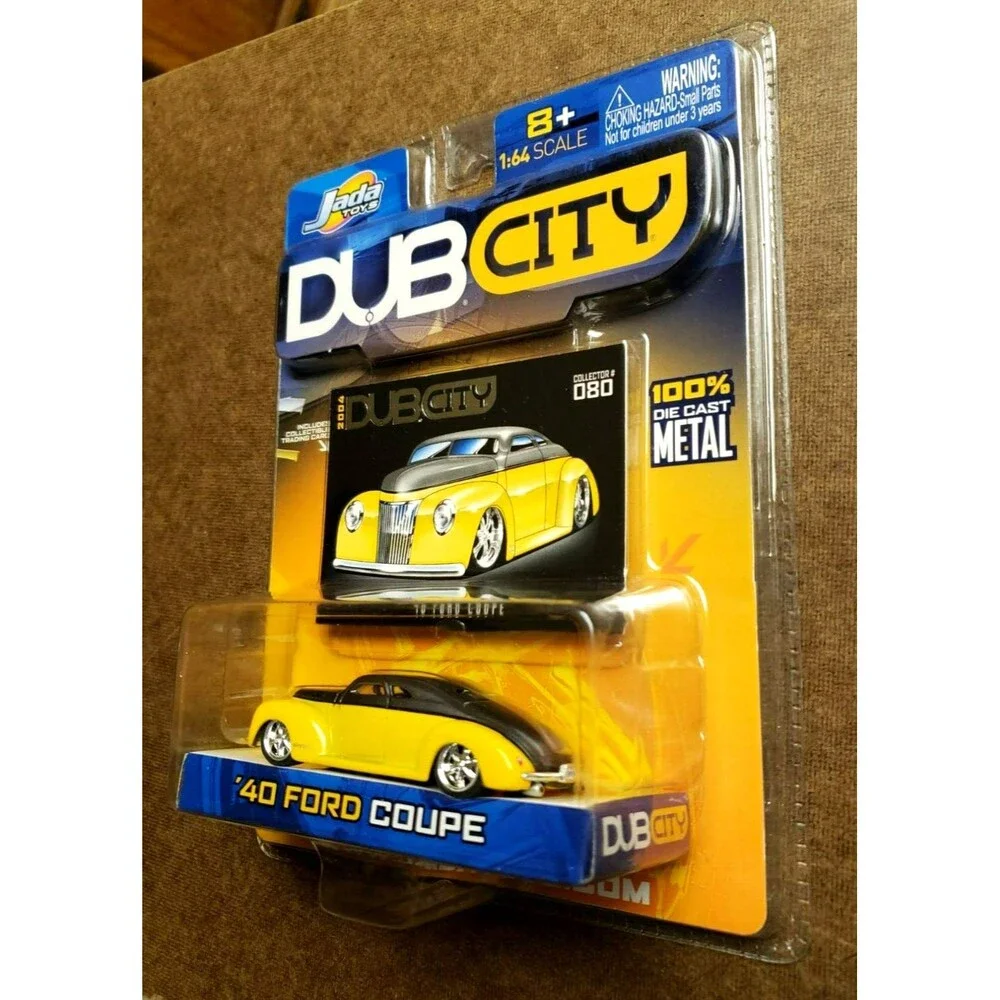 2004 JADA TOYS '40 FORD COUPE DUB CITY Series Yellow & Gray Collector #080 1:64
